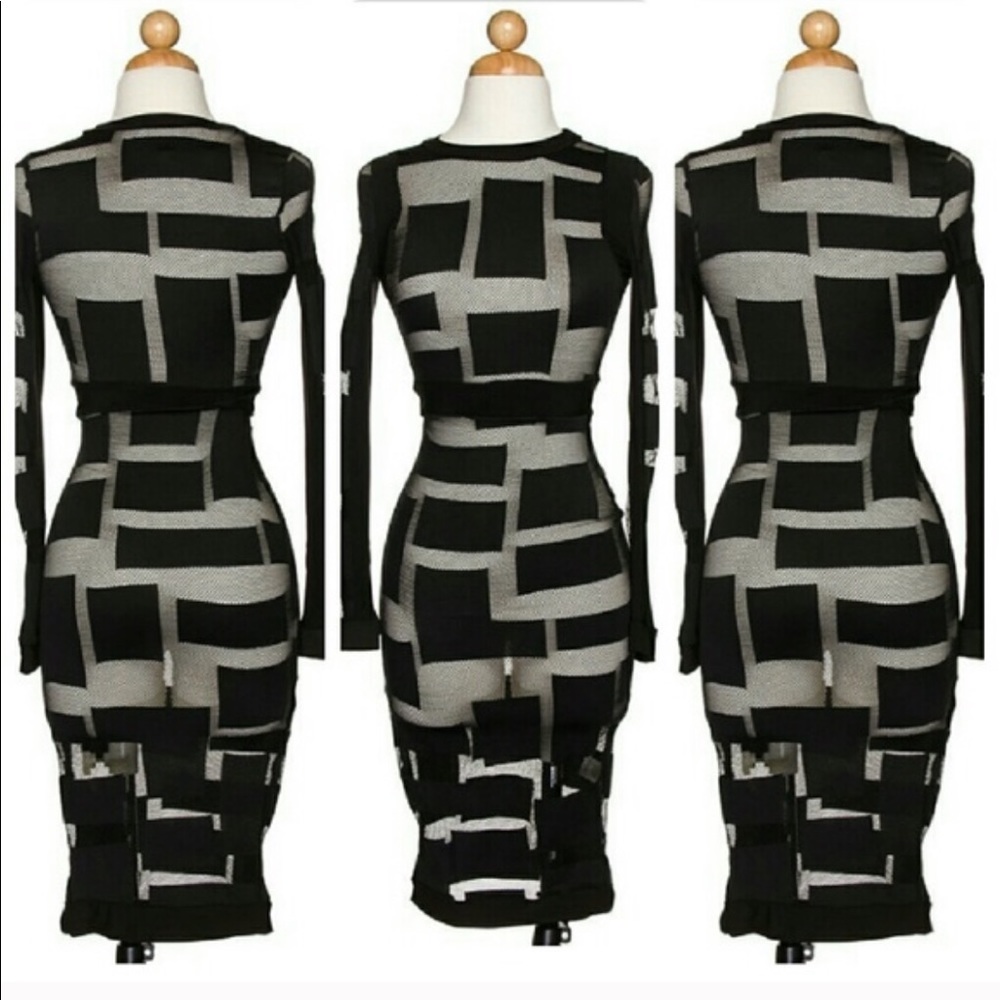 Black sheer dress ala Kim K NEW size XS - Picture 1 of 1